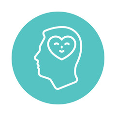 Romantic Mind  Vector Gylph Circle Icon. Eps 10 file 