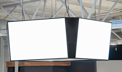 blank hanging LED screen in stadium © nd700