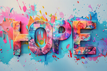 Colorful Block Letter Art of 'Hope' Vibrantly Inspires Positivity and Optimism
