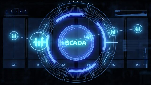 System Supervisory Control And Data Acquisition technology concept. SCADA.