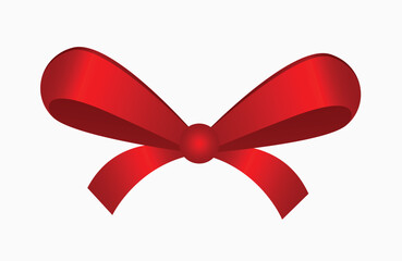 Realistic looking red bow illustration, Birthday, Christmas or celebration element
