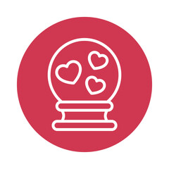 Love Fortune Vector Gylph Circle Icon. Eps 10 file 