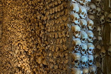 The Chapel of Bones located in the city of Evora, Portugal.