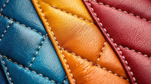 Exploring colorful leather textures studio high-quality photography close-up creative design concepts