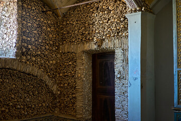 The Chapel of Bones located in the city of Evora, Portugal.