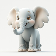 3D Cute Elephant Character Illustration