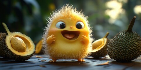 Small Yellow Bird with Fruit