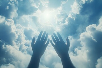 Hands reaching for sun