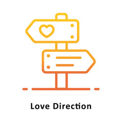 Fototapeta premium Love Directon Vector Gradient Icon. Eps 10 file