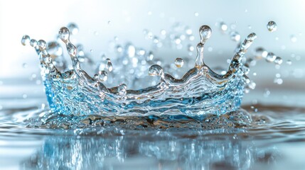 Splashing water droplet action nature high-quality image clean environment close-up view fluid dynamics concept