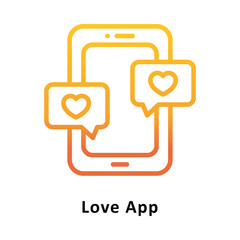 Love App Vector Gradient Icon. Eps 10 file