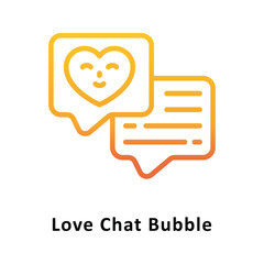 Love Chat Bubble Vector Gradient Icon. Eps 10 file
