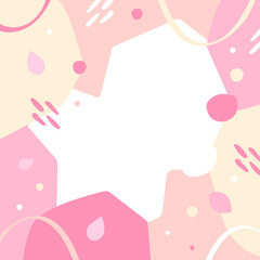 明るくポップな春色のデザイン。北欧風の幾何学模様が映えるピンクの背景素材。