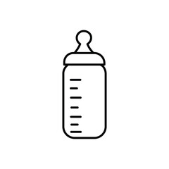 Baby bottle icon in thin line style Vector illustration graphic design