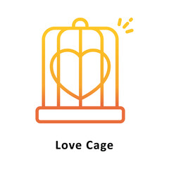 Love Cage Vector Gradient Icon. Eps 10 file