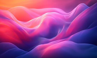 Obraz premium Abstract glowing light forms blending soft surreal colors. Generative AI
