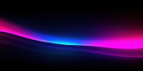 Naklejka premium Iridescent Waves on Black Background: Pastel Colors Infusing Light and Motion with Subtle Gradients in Abstract Design