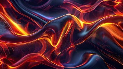 Obraz premium Abstract swirling patterns of vibrant orange and blue, resembling flowing flames or liquid.