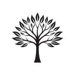Obraz premium Black tree of life spreading roots and branches