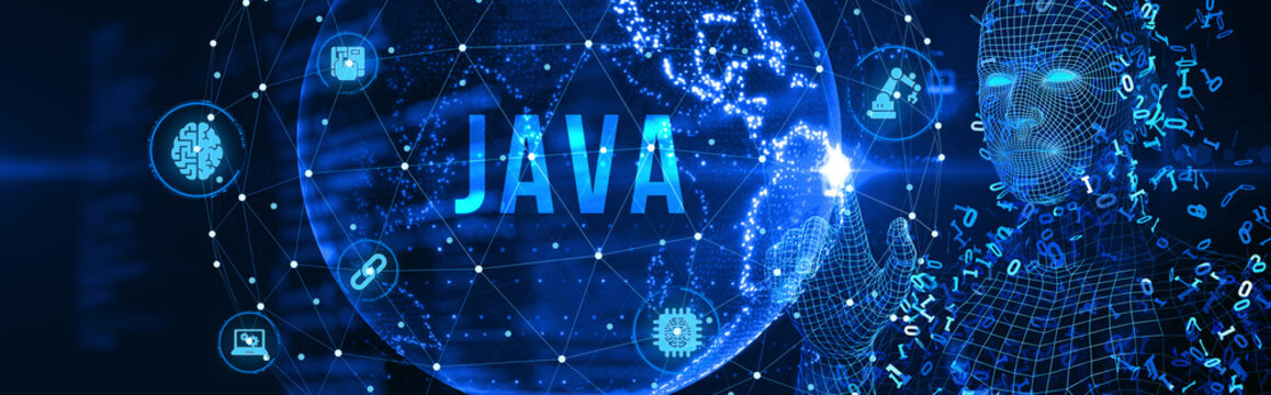 Software, web development, programming concept. Programming languages java and program. Software development. 3d illustration