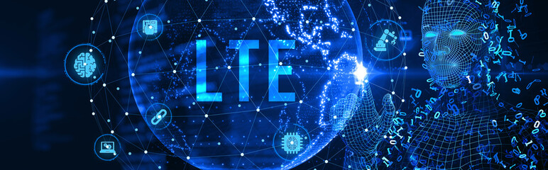 Business, Technology, Internet and network concept. LTE abbreviation, modern technology concept. 3d illustration