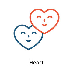 Heart Vector Two Color Icon. Eps 10 File 