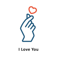 I Love You Vector Two Color Icon. Eps 10 File 