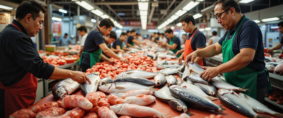 Vibrant fish market bustling with activity ahead of Chinese New Year celebrations