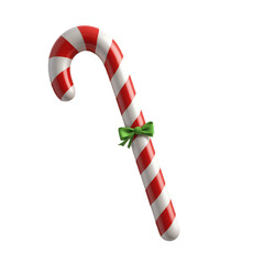 Christmas Candy Cane with Green Bow