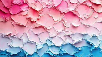 Abstract Pink and Blue Textured Painting