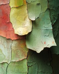 Obraz premium Close-Up of Colorful Peeling Paint on Weathered Surface with Texture