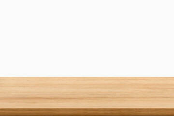 empty wooden table top in foreground isolated on background with clipping path. used for template mock up for display or montage products. showing your objects or mounting. wooden counter.
