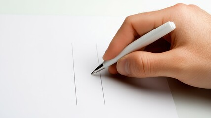 A salesperson's hand gestures towards the signature line on a contract, emphasizing the final step in the agreement.
