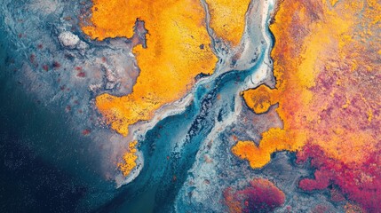 River Landscape Painting Close Up