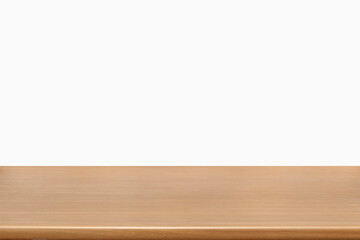 empty wooden table top in foreground isolated on background with clipping path. used for template mock up for display or montage products. showing your objects or mounting. wooden counter.
