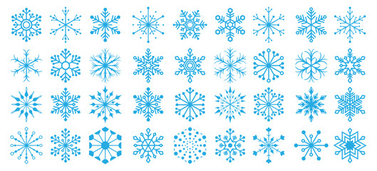 Snowflake Icon Christmas Pattern. Merry Christmas snow flake pattern design, Editable Stroke Icon. Seamless snowflake vector set Icons.