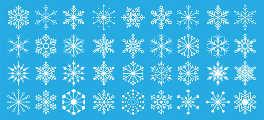 Snowflake Icon Christmas Pattern. Merry Christmas snow flake pattern design, Editable Stroke Icon. Seamless snowflake vector set Icons.