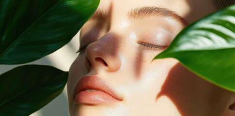 Smooth skin with minimal imperfections, showcasing natural beauty and flawless complexion.