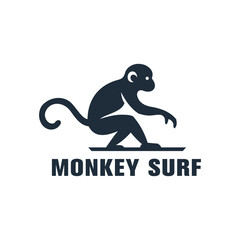 Silhouette of a monkey on a surfboard