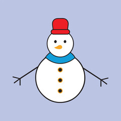Snowman vector on white background