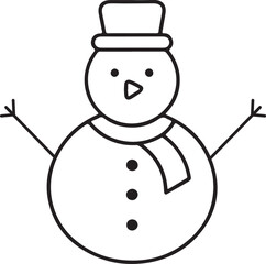 Snowman vector on white background