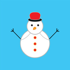 Snowman vector on white background