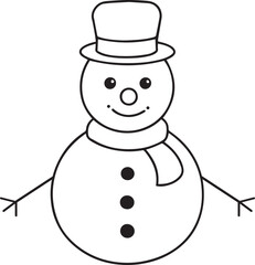 Snowman vector on white background
