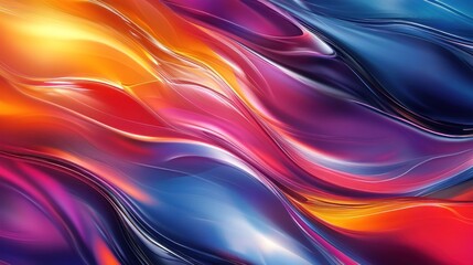 Fototapeta premium A vibrant abstract design featuring flowing waves of color in red, blue, and purple hues.