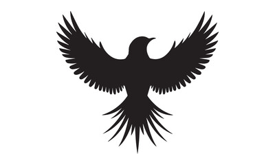 Birds silhouettes on wire and flying bird silhouette, illustration. Wall decals, wall art work. Scandinavian minimalist poster design, T- Shirt Design isolated on white background