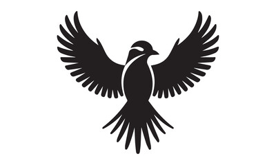 Birds silhouettes on wire and flying bird silhouette, illustration. Wall decals, wall art work. Scandinavian minimalist poster design, T- Shirt Design isolated on white background