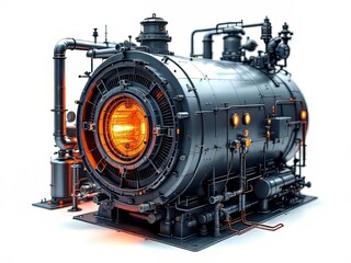 Fototapeta premium Editable 64x64 pixel perfect tilt-shift boiler illustration.