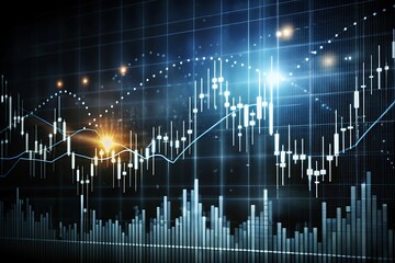 Black and white minimalistic trading chart style background