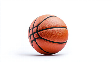 Fototapeta premium vibrant orange basketball with textured surface, isolated on white background, perfect for sports enthusiasts and graphic design projects