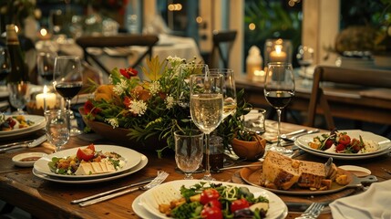 a cooking show featuring a beautifully decorated table with a seasonal, farm-to-table menu